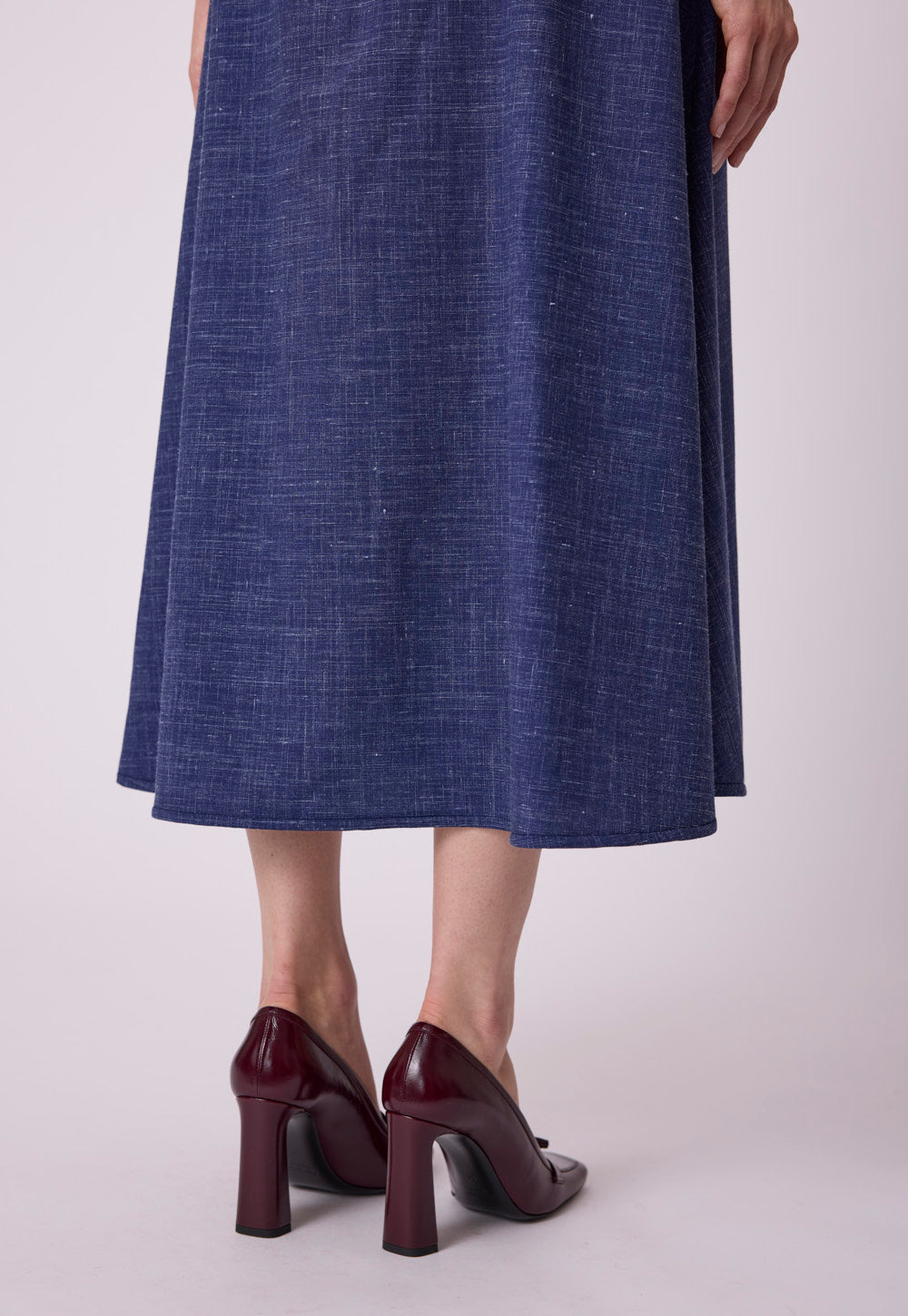 Antonia Zander Christina Dress luxury midi dress with cotton blouse wool silk linen