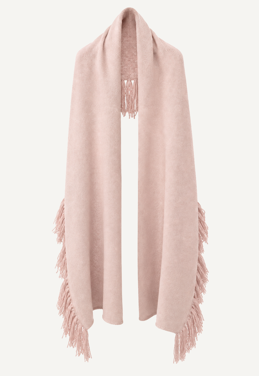 Paul Scarf Blush Rose in cashmere and mulberry silk