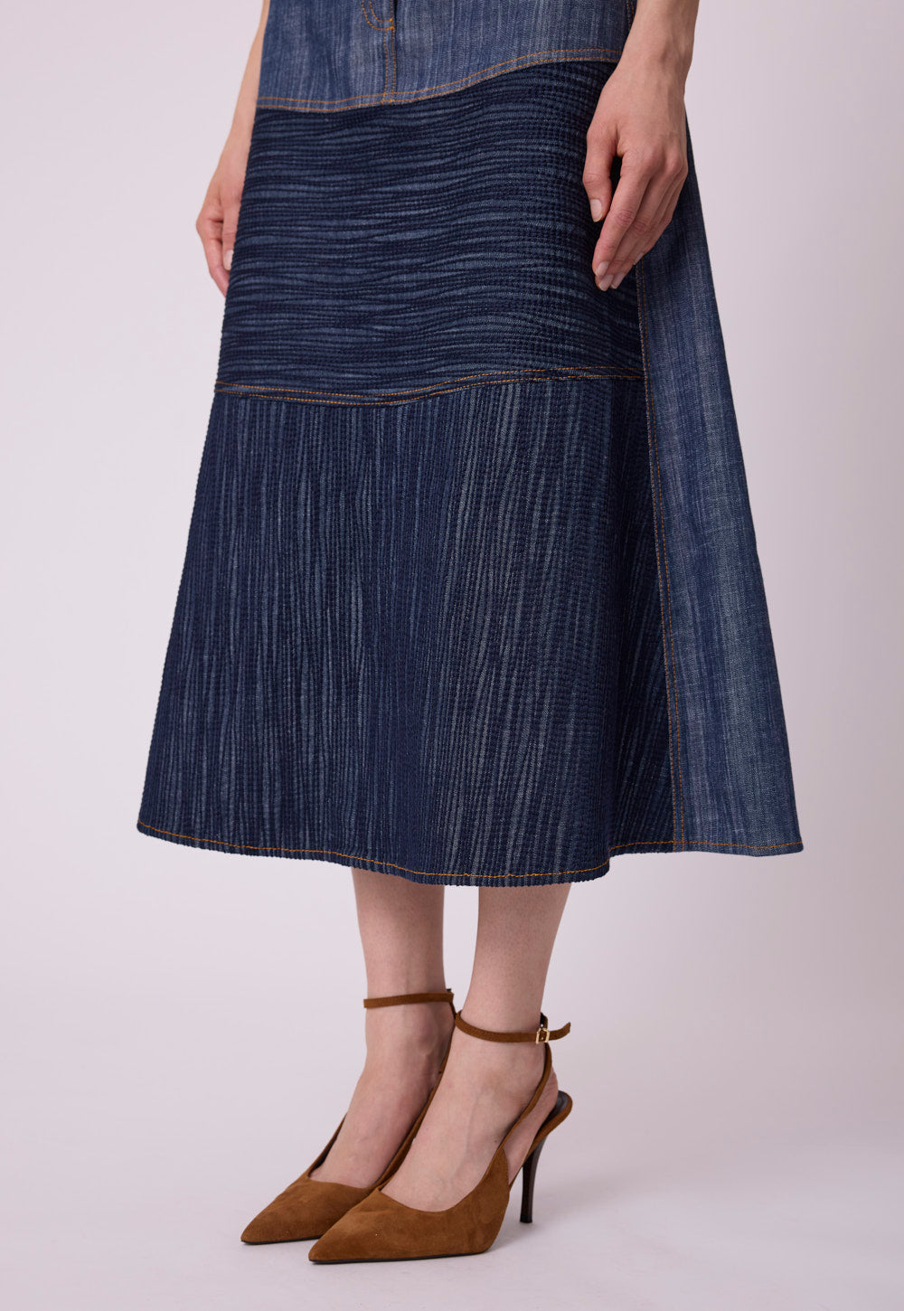 Jana Skirt indigo blue by Antonia Zander, styled view.