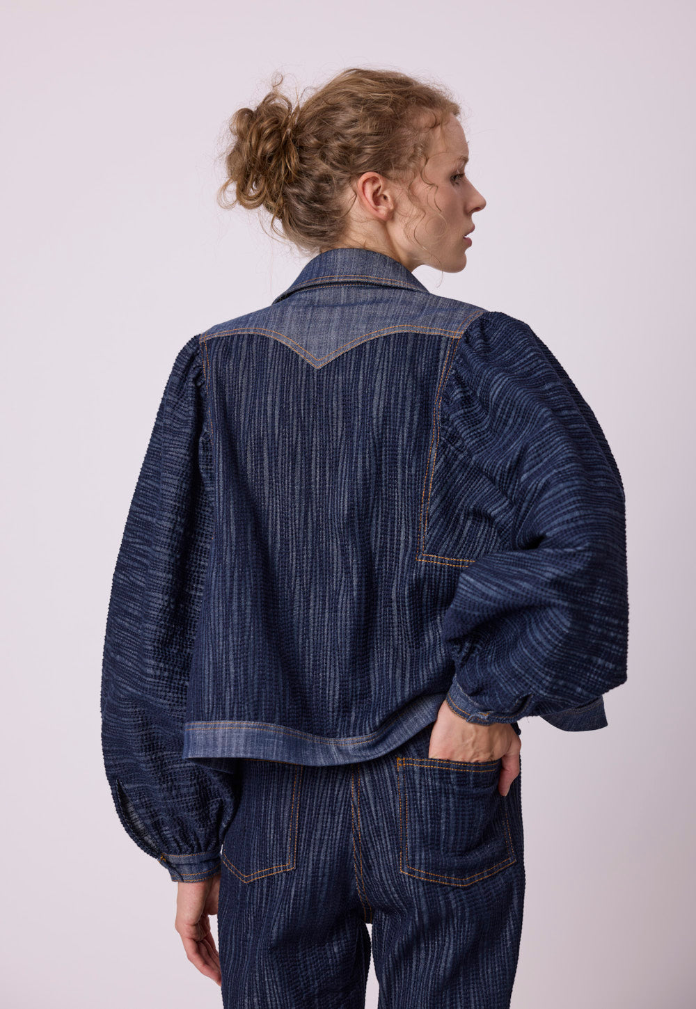 Jessy Jacket indigo blue by Antonia Zander, full look.