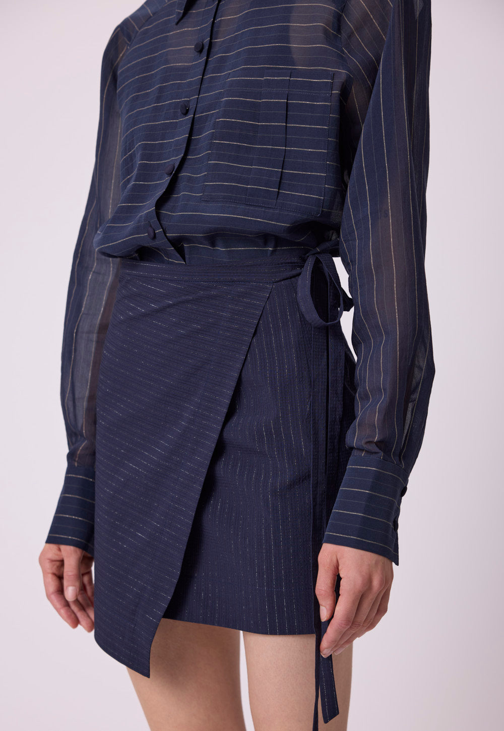 Ornella Skirt navy blue by Antonia Zander, styled view.