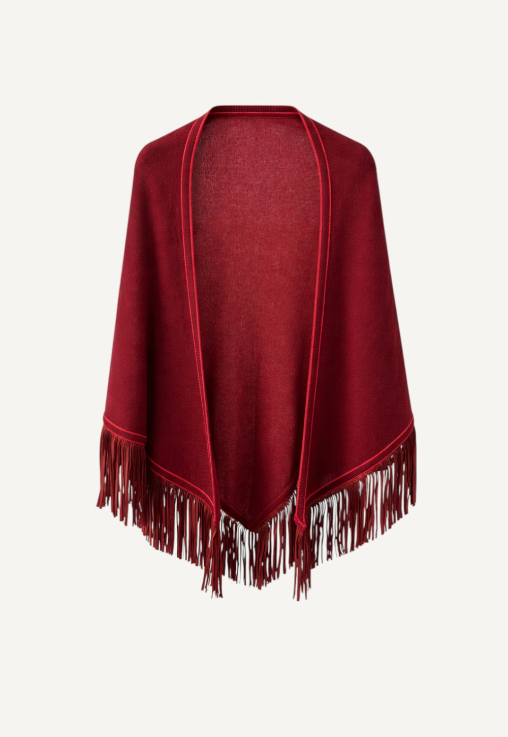 ntonia Zander Triangolo Camoscio cuir de russie cashmere triangle scarf with suede fringes