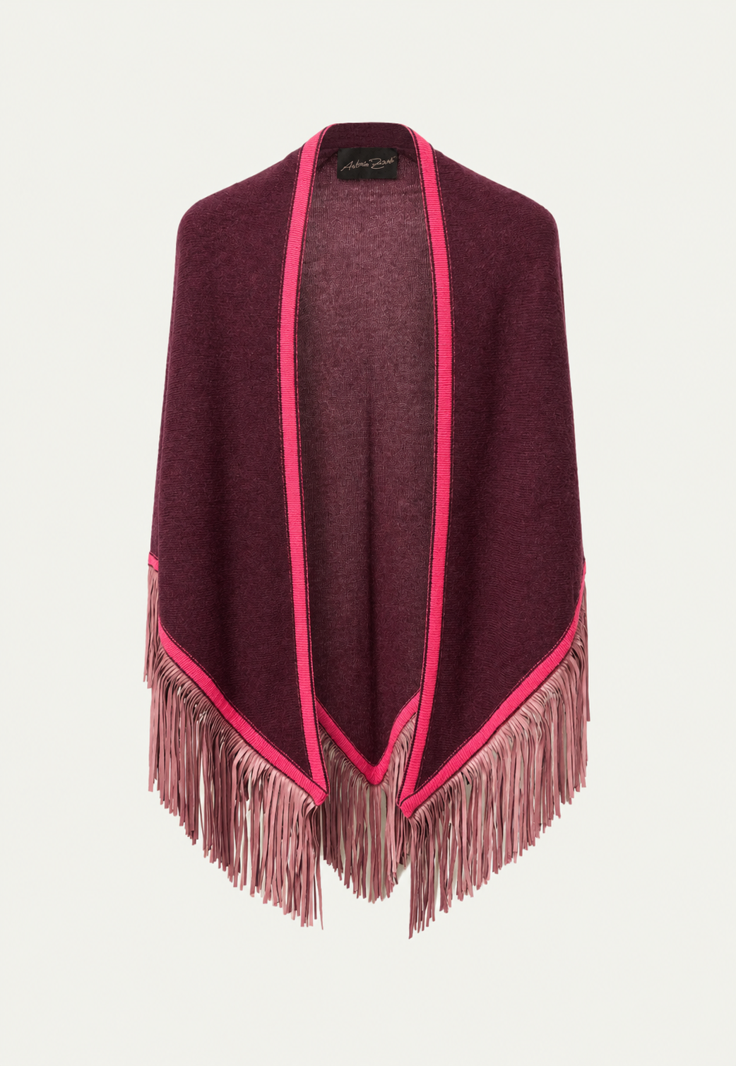 Triangolo Camoscio Shiraz von Antonia Zander – Cashmere-Dreieckstuch mit Lederfransen