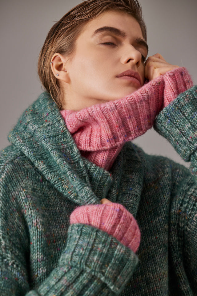 cozy turtleneck luxury knit sweater made in Italy