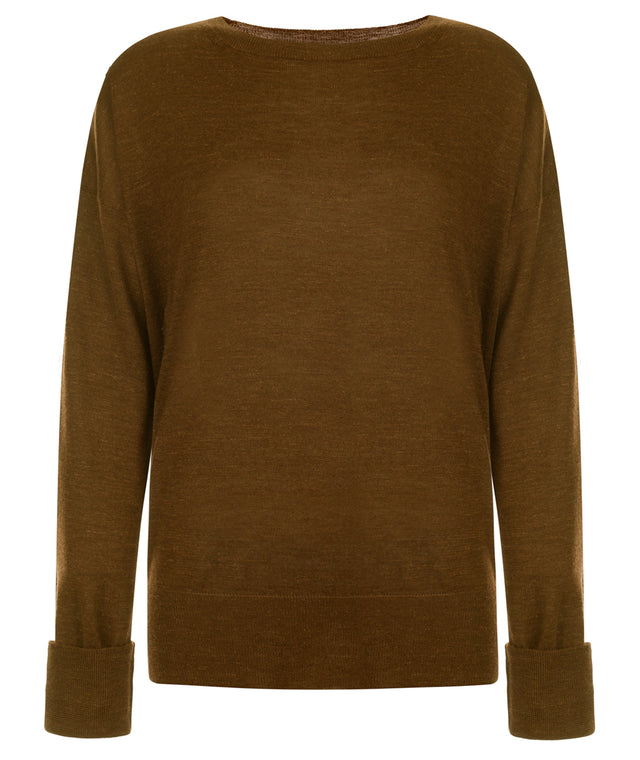 Cashmere-Silk-Hemp blend Sweatshirt with roundneck