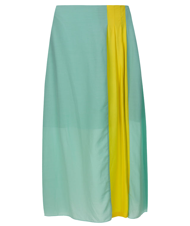 luxurious two coloured skirt made in germany. flowing viscose 