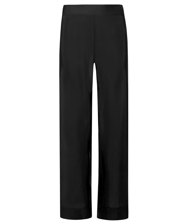 wide legged silk pants with elastic waistband and pockets.